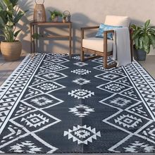 LILIOFFIC Outdoor Rug for Patio Clearance, 5'X8' Waterproof Plastic Patio Mat, R