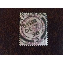 1881 GB Queen Victoria SG172 1d lilac used stamp date Oxford December 7 1898