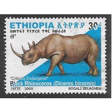 ETH 2005 30c 'BLACK RHINOCEROS' FINE USED (EBID70-376)