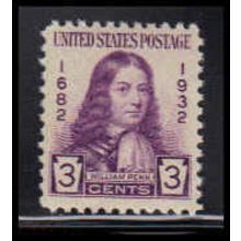 724 3c William Penn Fine MNH O3546