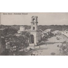 James Street Hyderabad Deccan Indian Antique Postcard