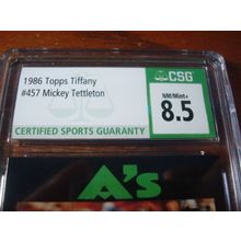 1986 Topps Tiffany , Graded Near Mint 8.5, MICKET TETTLETON, A's