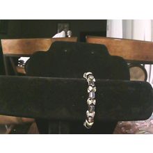 Black & Silver Tone Stretch Bracelet