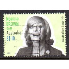 AUSTRALIA: 2020, $1.10 LEGENDS, NOELINE BROWN, USED SHEET PERF STAMP. 605/628