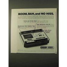 1972 Sony TC-161SD Cassette Tape Deck Ad - Boom, Bah