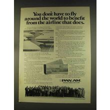 1976 Pan Am Airlines Ad - Don't Have to Fly Around