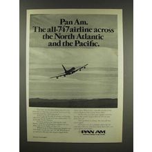 1976 Pan Am Airline Ad - All 747 Across North Atlantic