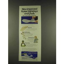 1977 Kotex Lightdays Oval Pads Ad - Improved