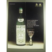 1965 Martini Vermouth Ad - Modern cocktail glasses have a profile