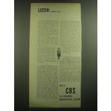 1946 CBS Columbia Broadcasting System Ad - Listen: February 16, 1946