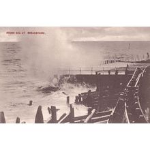 Rough Sea at Broadstairs Kent Antique Postcard