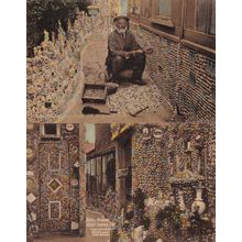 Mr Attrill at Work on his Shell House Cowes Isle Of Wight 2x Old Postcard s