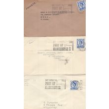 Ship Through The Port Of Manchester 3x Slogan Rare Envelopes
