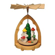 1729 - Richard Glaesser Mini Pyramid - Snowman - 4.5"H x 3"W x 3"D