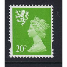 S90a XS62 20p Bright Green RIGHT BAND PERF 14 SCOTLAND PHOTO ~ Unmounted Mint.
