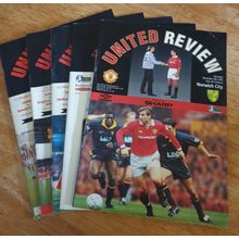X 5 Manchester United Vintage Football Programmes. No's 2/11/14/17/57