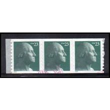 Used 3617 23c George Washington Very Fine Strip of 3 PA3820