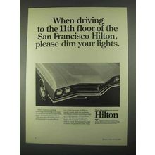 1967 Hilton Hotels Ad - Please Dim Your Lights