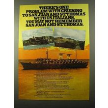 1971 Italian Line Ad - One Problem With Cruising