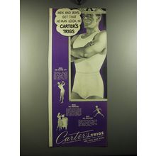 1949 Carter's Trigs Underwear Ad - Men and Boys: get that he-man look