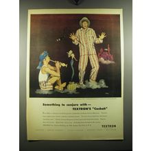1949 Textron Casbah Rayon pajamas and boxer shorts Ad - art by Frederick Siebel