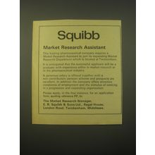 1966 E.R. Squibb Ad - Squibb Market Research Assistant