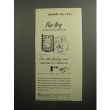 1951 Page Boy Memo Book Ad - I'm the lucky one