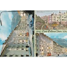 Hotel Goldener Stern In WW2 1940 Painting Innsbruck Austria 2x Postcard