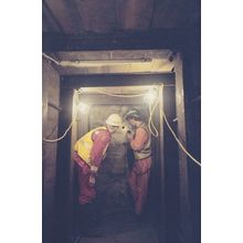 French Euro Tunnel Workers Making First Breakthrough Postcard