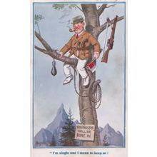 Fox Hunter Blood Sports Peeping Tom In Tree Trespassing Old Comic Postcard