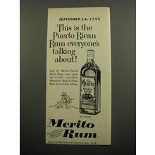 1955 Merito Rum Ad - This is the Puerto Rican rum everyone's talking about