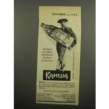1955 Kahlua Liqueur Ad - The finest of coffees distilled