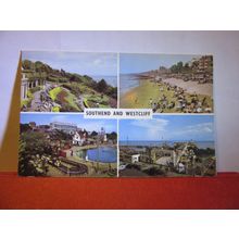 multiview, SOUTHEND and WESTCLIFF, ESSEX. used vintage postcard 1965 pm =