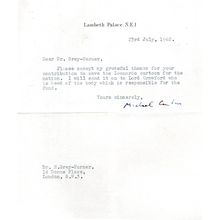 Leonardo Da Vinci Cartoon Antique Hand Signed Lambeth Palace London Letter