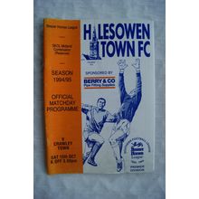 1994 programme Halesowen Town v. Crawley Town, 15/10