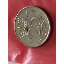 Umlaufmünze Niederlande 25 Cent 1977