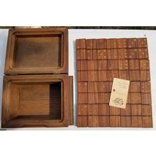 Vintage 1975 RRR Wooden Domino Game Set Walnut & Berch Rootin Ridge Toymakers