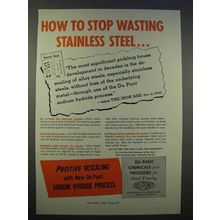 1946 Du Pont Sodium Hydride Process Ad - Stop Wasting