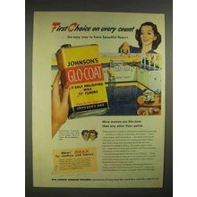 1946 Johnson's Glo-Coat Wax Ad - First Choice