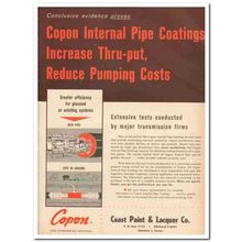 COAST PAINT LACQUER COMPANY 1959 internal pipe coating vintage ad