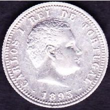 1893 Portugal 100 Reis Silver Coin