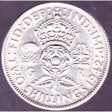 1942 Great Britain 1 Florin (2 Shillings) Silver Coin