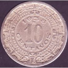 1938 Mexico 10 Centavos Coin