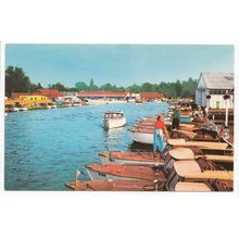 The River Bure from Wroxham Bridge Norfolk Broads Postcard 13842