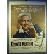 1956 Chesterfield Cigarettes Ad - Packs More Pleasure
