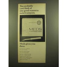 1965 Modess Meds Tampon Ad - Can't Think of Reason