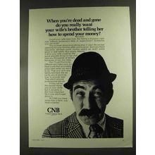 1972 CNB Central National Bank Ad - Dead and Gone