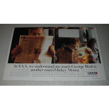 1989 SAA South African Airways Ad - At SAA, we understand one man's George Bush