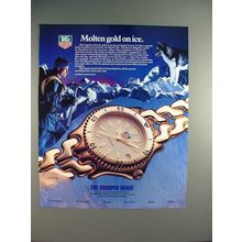 1989 Tag Heuer Sports Elegance Watch Ad - Gold on Ice!