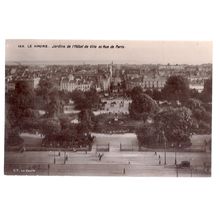 JARDINE de L'HOTEL de VILLE, LE HAVRE, FRANCE ...unused vintage postcard c. 1931